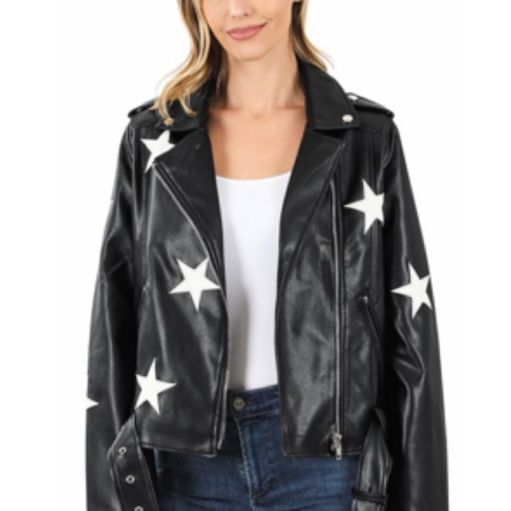 Star Vegan Leather Jacket - Picture 11 of 15